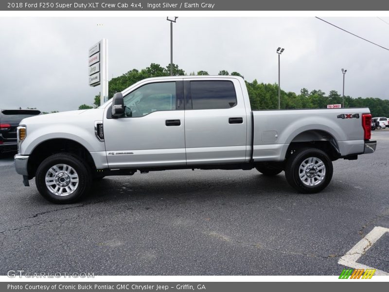 Ingot Silver / Earth Gray 2018 Ford F250 Super Duty XLT Crew Cab 4x4