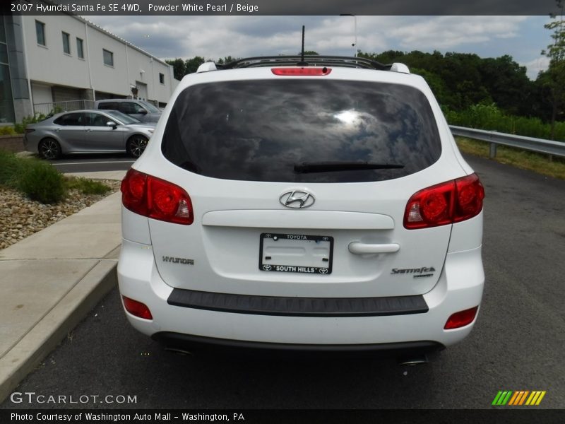 Powder White Pearl / Beige 2007 Hyundai Santa Fe SE 4WD