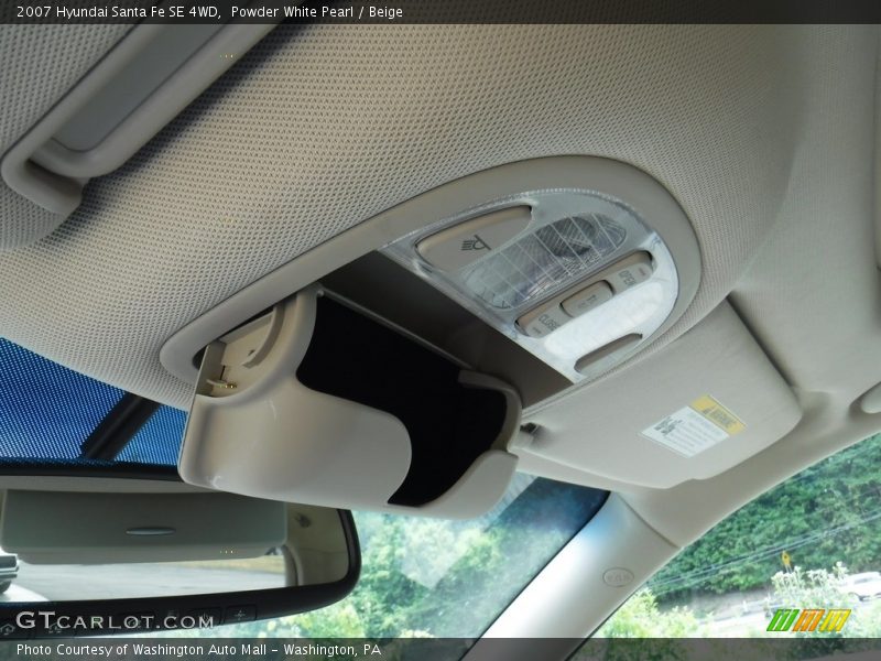 Powder White Pearl / Beige 2007 Hyundai Santa Fe SE 4WD