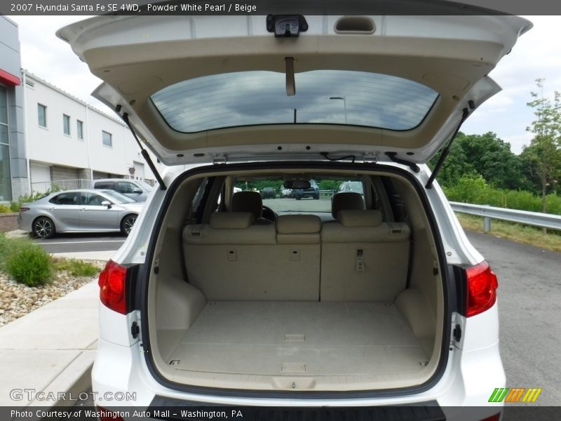 Powder White Pearl / Beige 2007 Hyundai Santa Fe SE 4WD