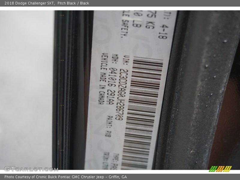 Pitch Black / Black 2018 Dodge Challenger SXT