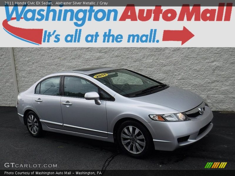 Alabaster Silver Metallic / Gray 2011 Honda Civic EX Sedan