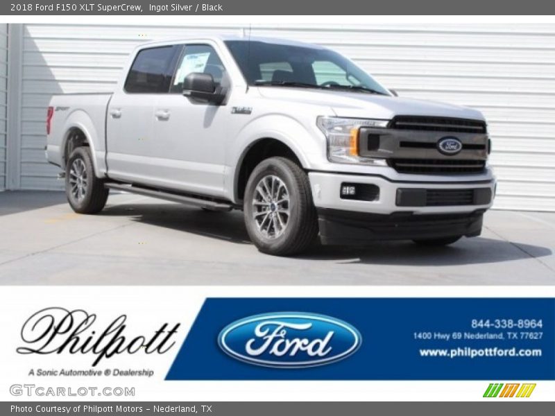 Ingot Silver / Black 2018 Ford F150 XLT SuperCrew
