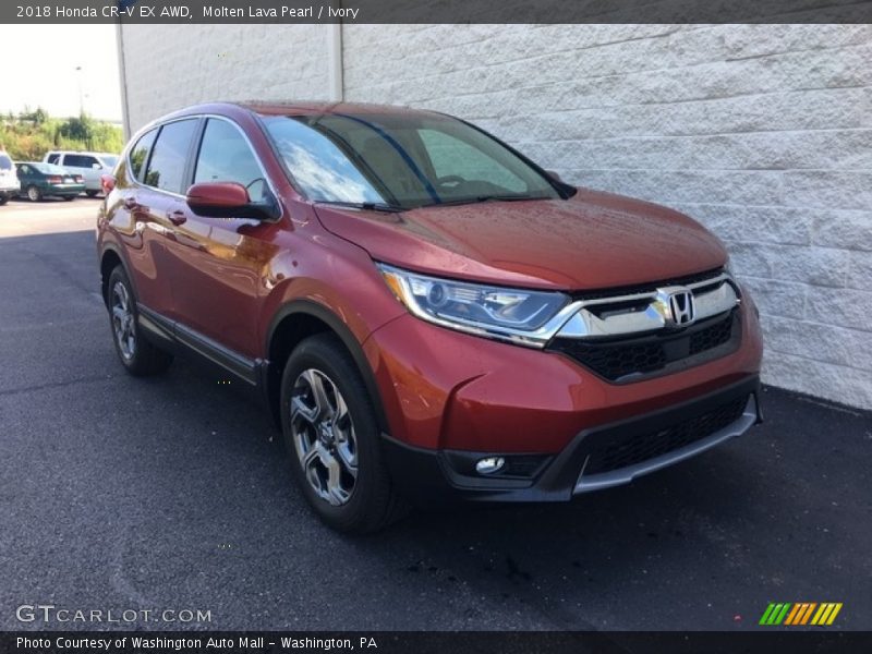 Molten Lava Pearl / Ivory 2018 Honda CR-V EX AWD