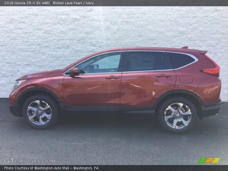 Molten Lava Pearl / Ivory 2018 Honda CR-V EX AWD