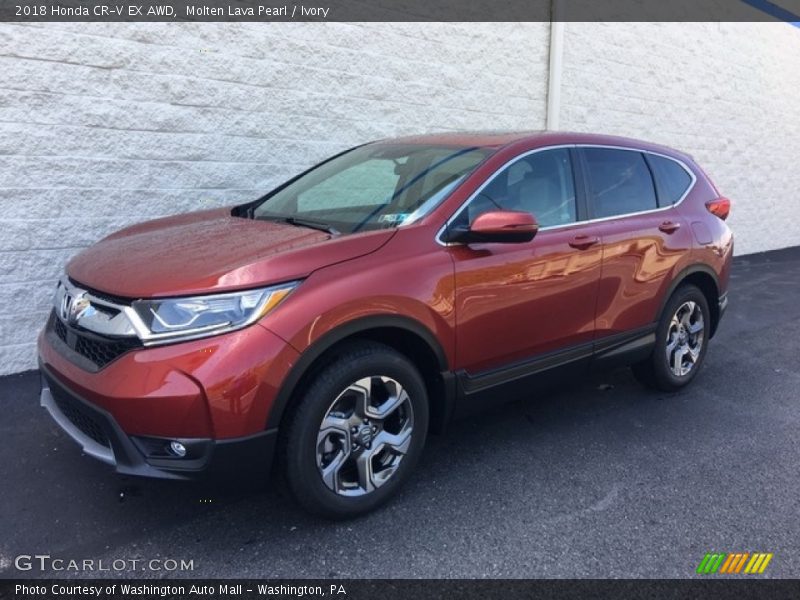 Molten Lava Pearl / Ivory 2018 Honda CR-V EX AWD