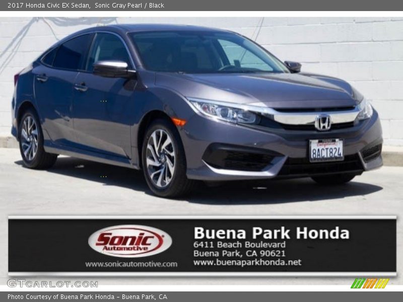 Sonic Gray Pearl / Black 2017 Honda Civic EX Sedan