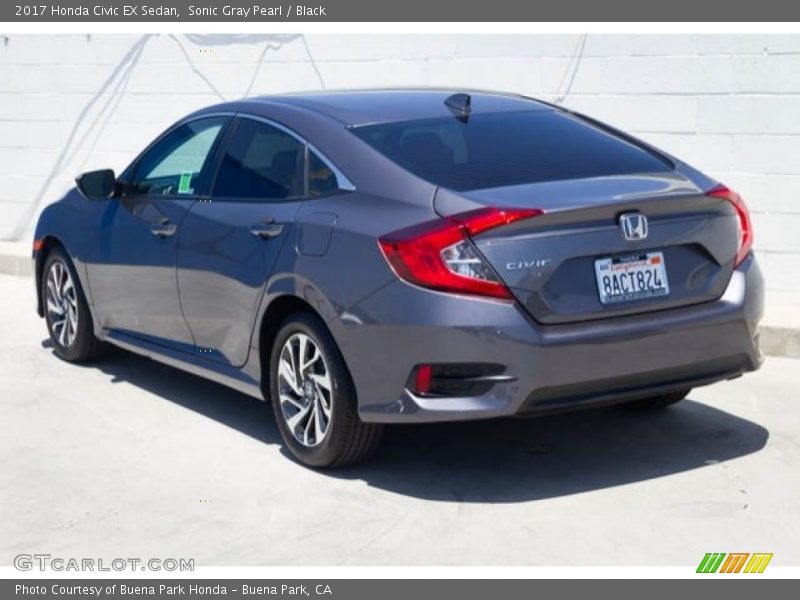 Sonic Gray Pearl / Black 2017 Honda Civic EX Sedan