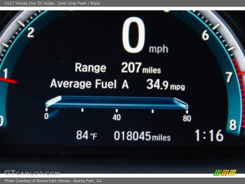 Sonic Gray Pearl / Black 2017 Honda Civic EX Sedan