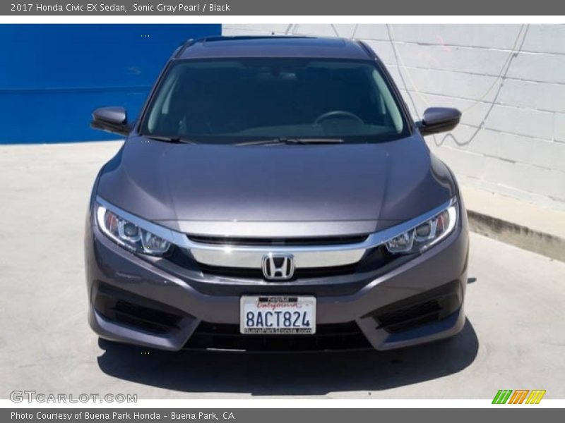 Sonic Gray Pearl / Black 2017 Honda Civic EX Sedan
