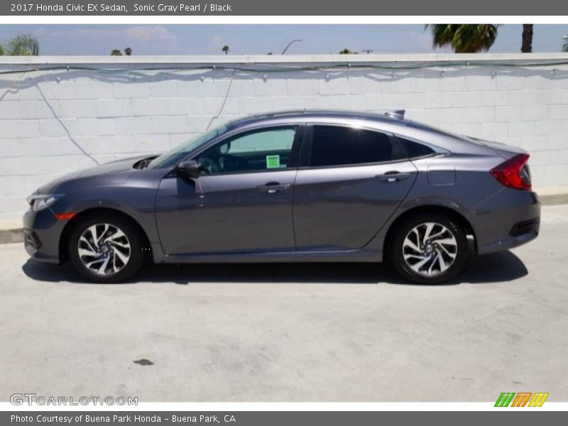 Sonic Gray Pearl / Black 2017 Honda Civic EX Sedan