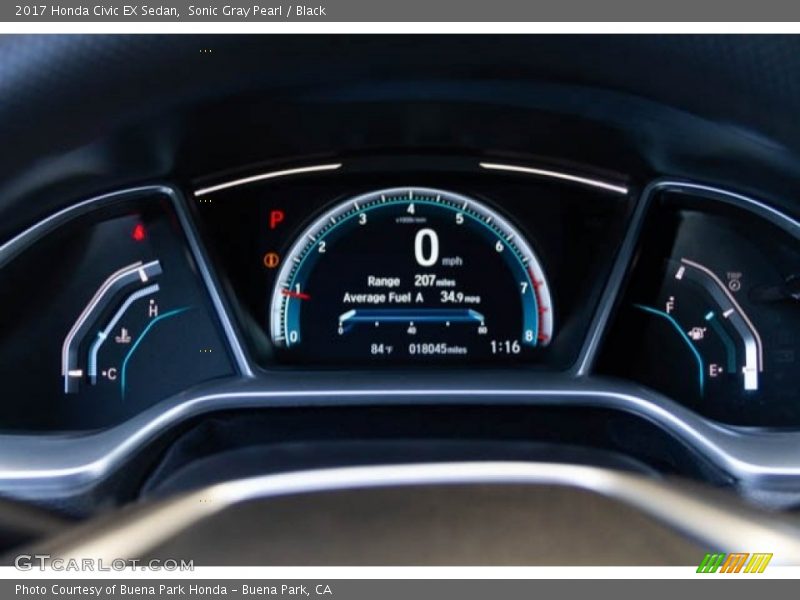 Sonic Gray Pearl / Black 2017 Honda Civic EX Sedan