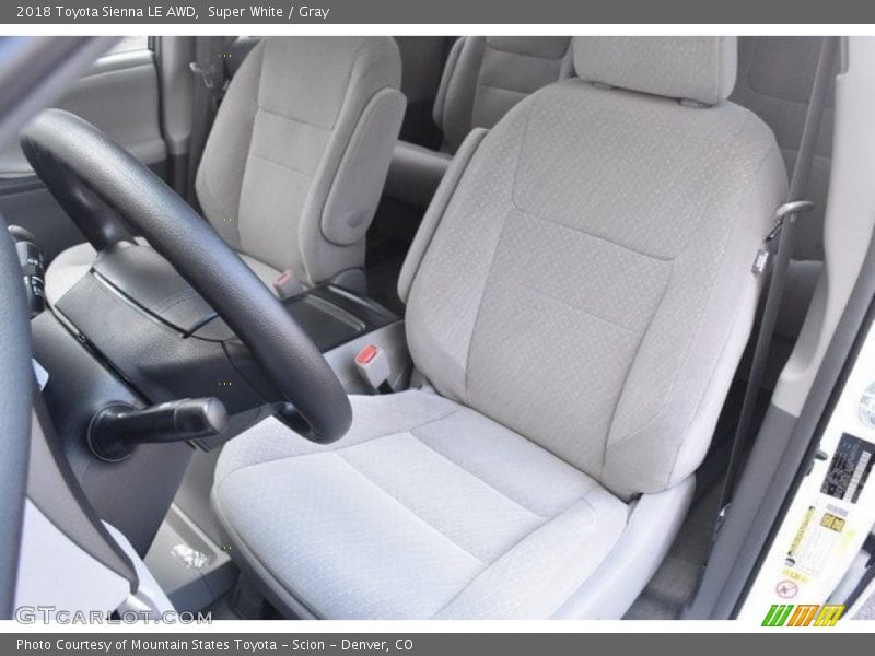 Super White / Gray 2018 Toyota Sienna LE AWD