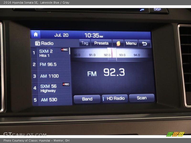 Lakeside Blue / Gray 2016 Hyundai Sonata SE