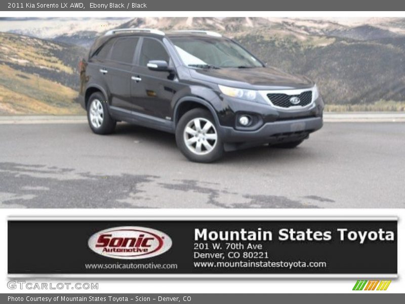 Ebony Black / Black 2011 Kia Sorento LX AWD