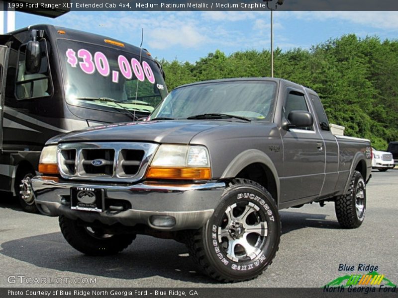 Medium Platinum Metallic / Medium Graphite 1999 Ford Ranger XLT Extended Cab 4x4