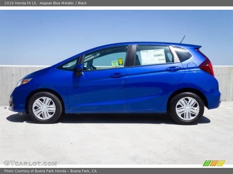 Aegean Blue Metallic / Black 2019 Honda Fit LX