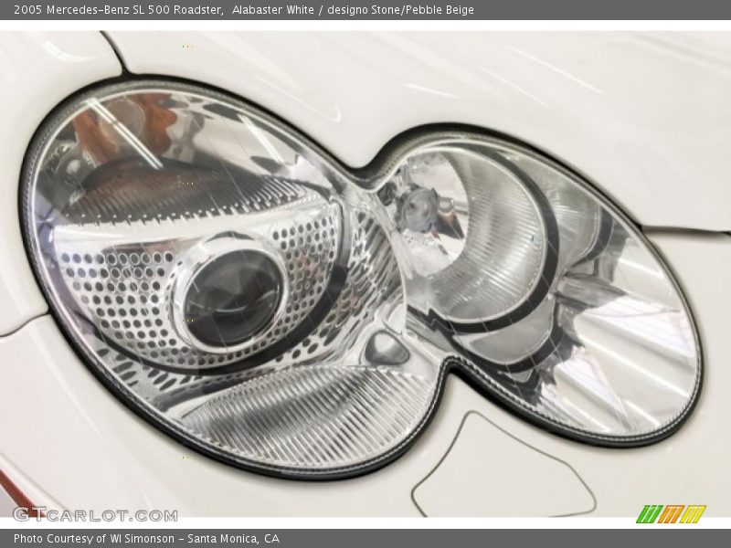Alabaster White / designo Stone/Pebble Beige 2005 Mercedes-Benz SL 500 Roadster