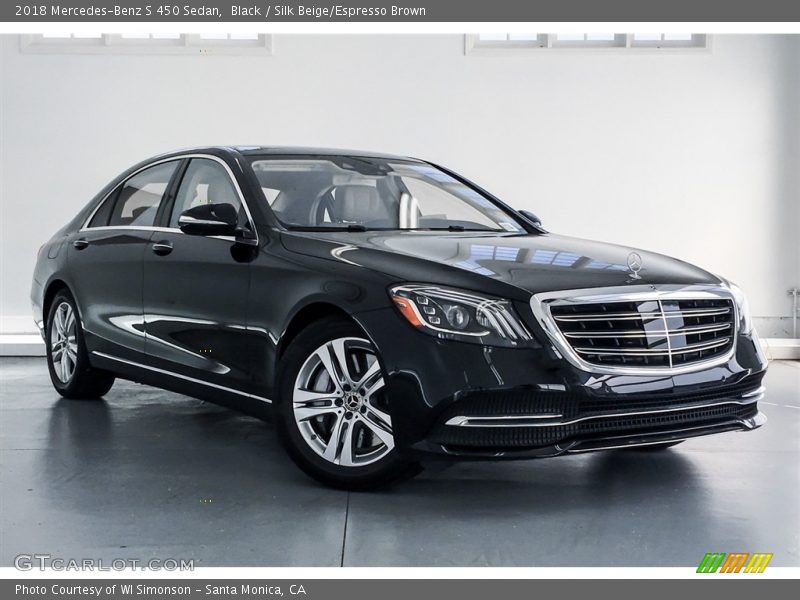 Black / Silk Beige/Espresso Brown 2018 Mercedes-Benz S 450 Sedan