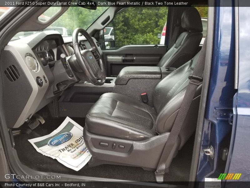 Dark Blue Pearl Metallic / Black Two Tone Leather 2011 Ford F250 Super Duty Lariat Crew Cab 4x4