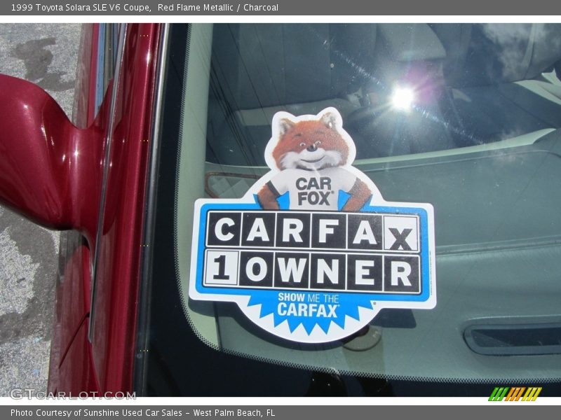 Red Flame Metallic / Charcoal 1999 Toyota Solara SLE V6 Coupe