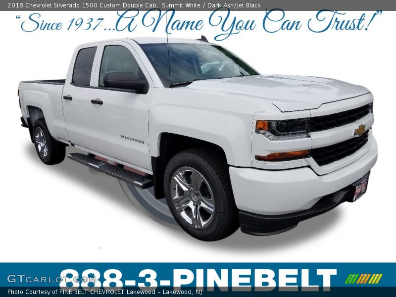 Summit White / Dark Ash/Jet Black 2018 Chevrolet Silverado 1500 Custom Double Cab