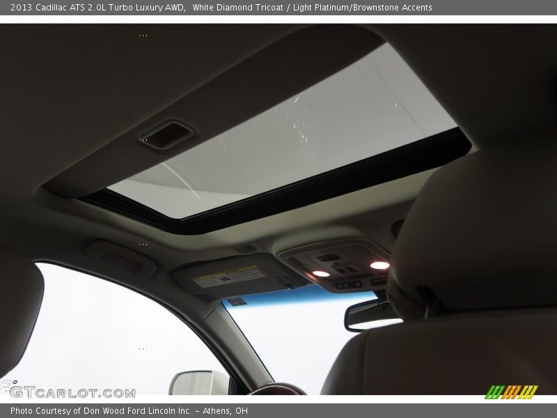 White Diamond Tricoat / Light Platinum/Brownstone Accents 2013 Cadillac ATS 2.0L Turbo Luxury AWD