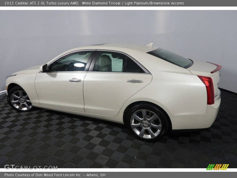 White Diamond Tricoat / Light Platinum/Brownstone Accents 2013 Cadillac ATS 2.0L Turbo Luxury AWD
