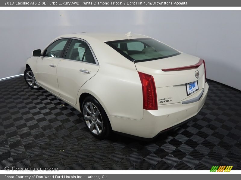 White Diamond Tricoat / Light Platinum/Brownstone Accents 2013 Cadillac ATS 2.0L Turbo Luxury AWD