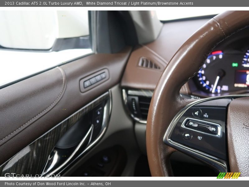 White Diamond Tricoat / Light Platinum/Brownstone Accents 2013 Cadillac ATS 2.0L Turbo Luxury AWD