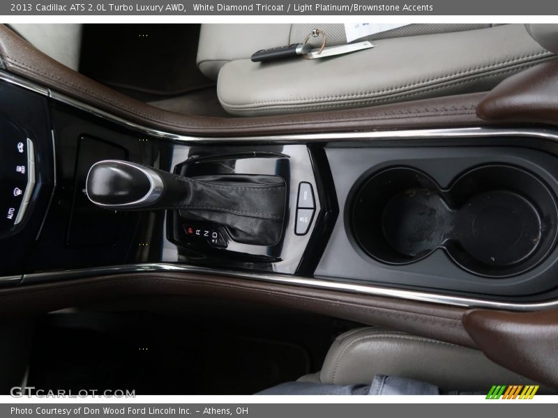 White Diamond Tricoat / Light Platinum/Brownstone Accents 2013 Cadillac ATS 2.0L Turbo Luxury AWD