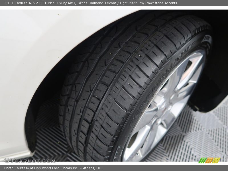 White Diamond Tricoat / Light Platinum/Brownstone Accents 2013 Cadillac ATS 2.0L Turbo Luxury AWD