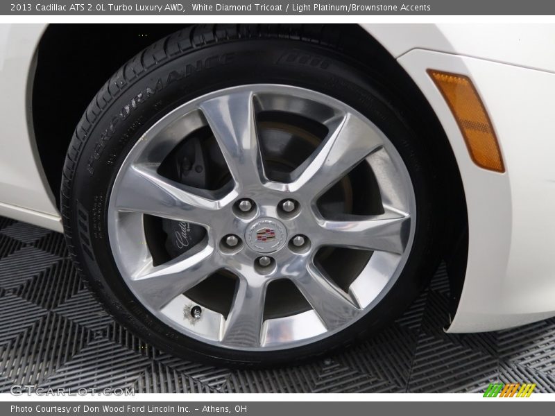 White Diamond Tricoat / Light Platinum/Brownstone Accents 2013 Cadillac ATS 2.0L Turbo Luxury AWD