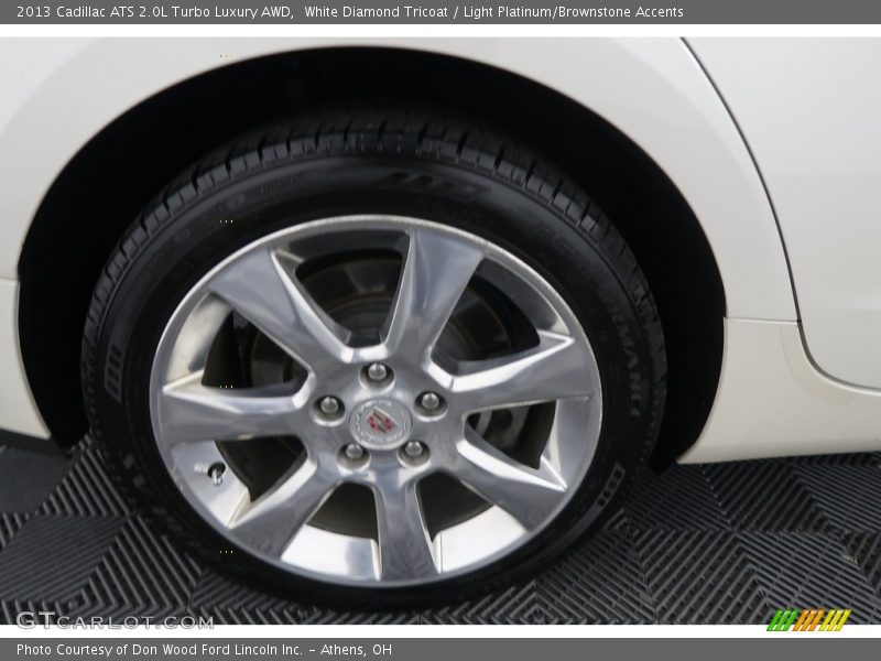 White Diamond Tricoat / Light Platinum/Brownstone Accents 2013 Cadillac ATS 2.0L Turbo Luxury AWD