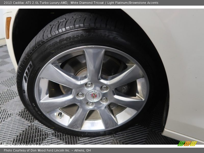 White Diamond Tricoat / Light Platinum/Brownstone Accents 2013 Cadillac ATS 2.0L Turbo Luxury AWD