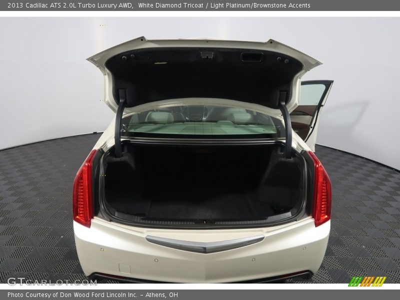 White Diamond Tricoat / Light Platinum/Brownstone Accents 2013 Cadillac ATS 2.0L Turbo Luxury AWD