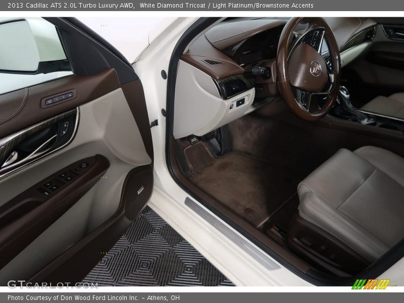 White Diamond Tricoat / Light Platinum/Brownstone Accents 2013 Cadillac ATS 2.0L Turbo Luxury AWD