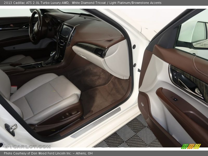 White Diamond Tricoat / Light Platinum/Brownstone Accents 2013 Cadillac ATS 2.0L Turbo Luxury AWD