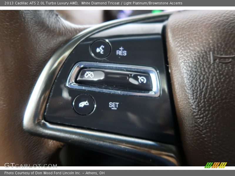 White Diamond Tricoat / Light Platinum/Brownstone Accents 2013 Cadillac ATS 2.0L Turbo Luxury AWD