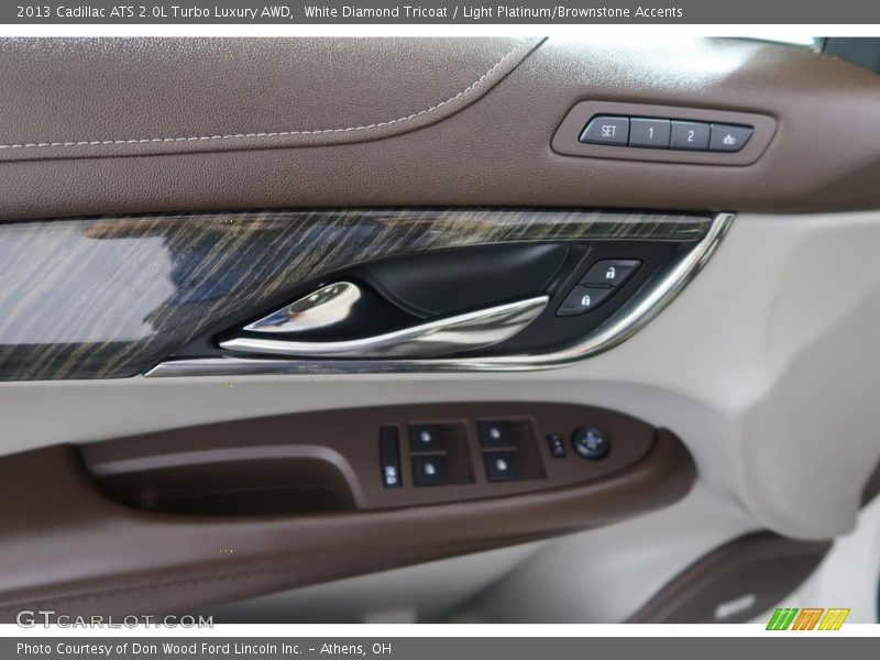 White Diamond Tricoat / Light Platinum/Brownstone Accents 2013 Cadillac ATS 2.0L Turbo Luxury AWD