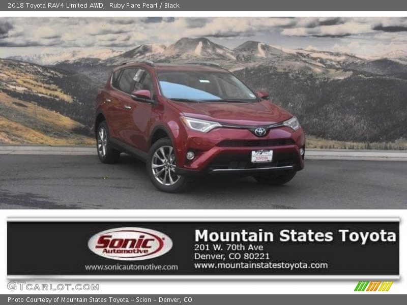 Ruby Flare Pearl / Black 2018 Toyota RAV4 Limited AWD