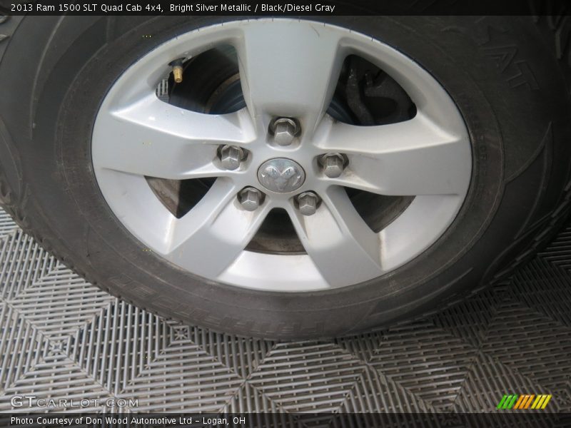 Bright Silver Metallic / Black/Diesel Gray 2013 Ram 1500 SLT Quad Cab 4x4