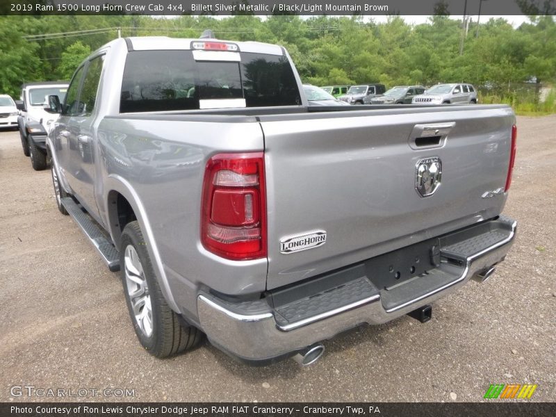 Billett Silver Metallic / Black/Light Mountain Brown 2019 Ram 1500 Long Horn Crew Cab 4x4