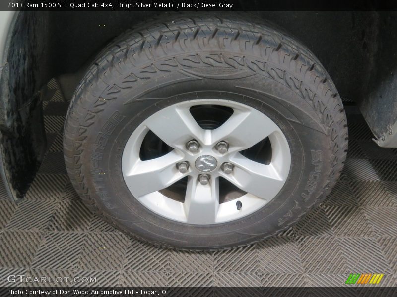 Bright Silver Metallic / Black/Diesel Gray 2013 Ram 1500 SLT Quad Cab 4x4