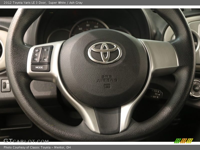 Super White / Ash Gray 2012 Toyota Yaris LE 3 Door