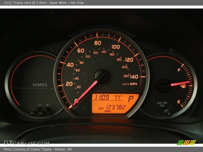 Super White / Ash Gray 2012 Toyota Yaris LE 3 Door