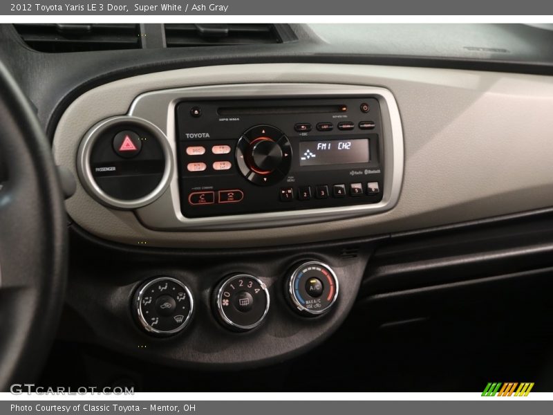 Super White / Ash Gray 2012 Toyota Yaris LE 3 Door