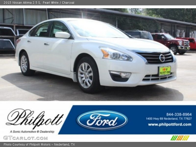 Pearl White / Charcoal 2015 Nissan Altima 2.5 S