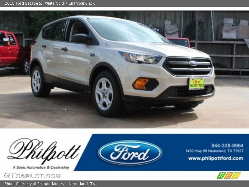 White Gold / Charcoal Black 2018 Ford Escape S