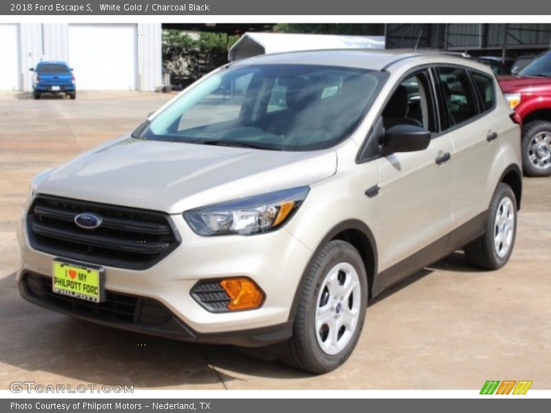 White Gold / Charcoal Black 2018 Ford Escape S